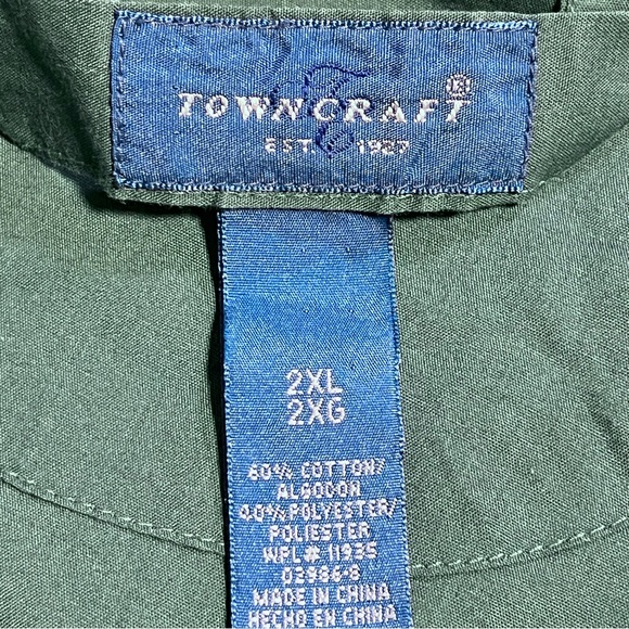 VINTAGE Towncraft forest green mens robe cotton wrap long loungewear leisure 90s - Picture 8 of 11